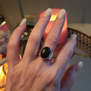 Vintage Sterling Goldstone Ring